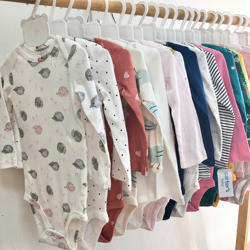 Bodysuit dài tay bé gái size 9-12m , body chip sơ sinh xuất dư chất cotton mềm mại Link 1 - Amystores