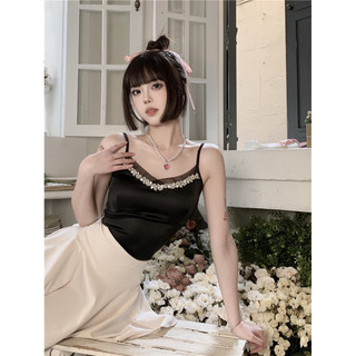 Áo lụa 2 dây đính đá cho nữ