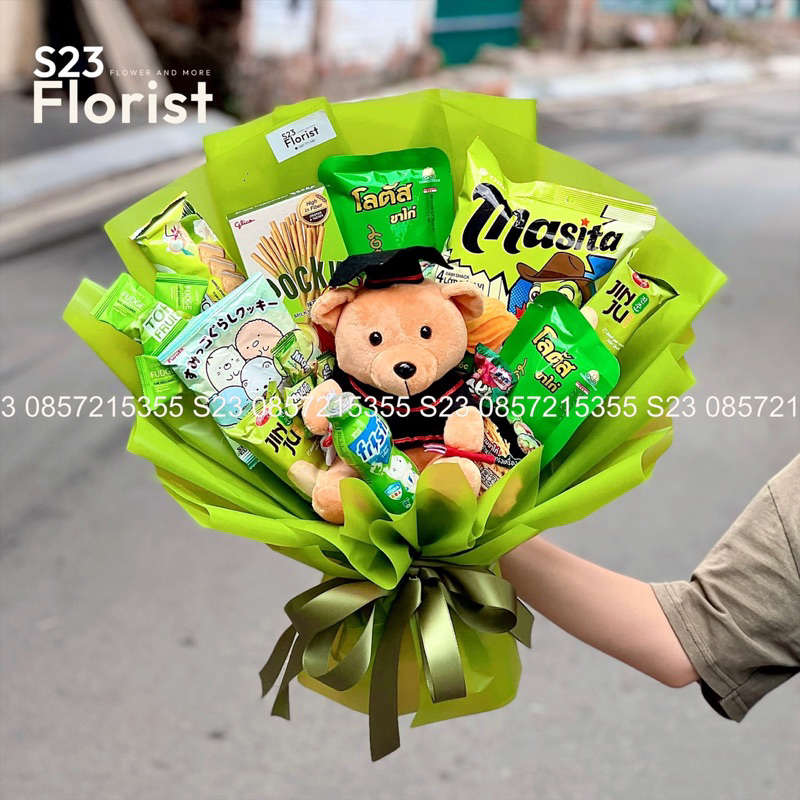 Bó hoa tốt nghiệp, Bó hoa đồ ăn vặt, Bó hoa kẹo, Bó hoa làm bằng kẹo