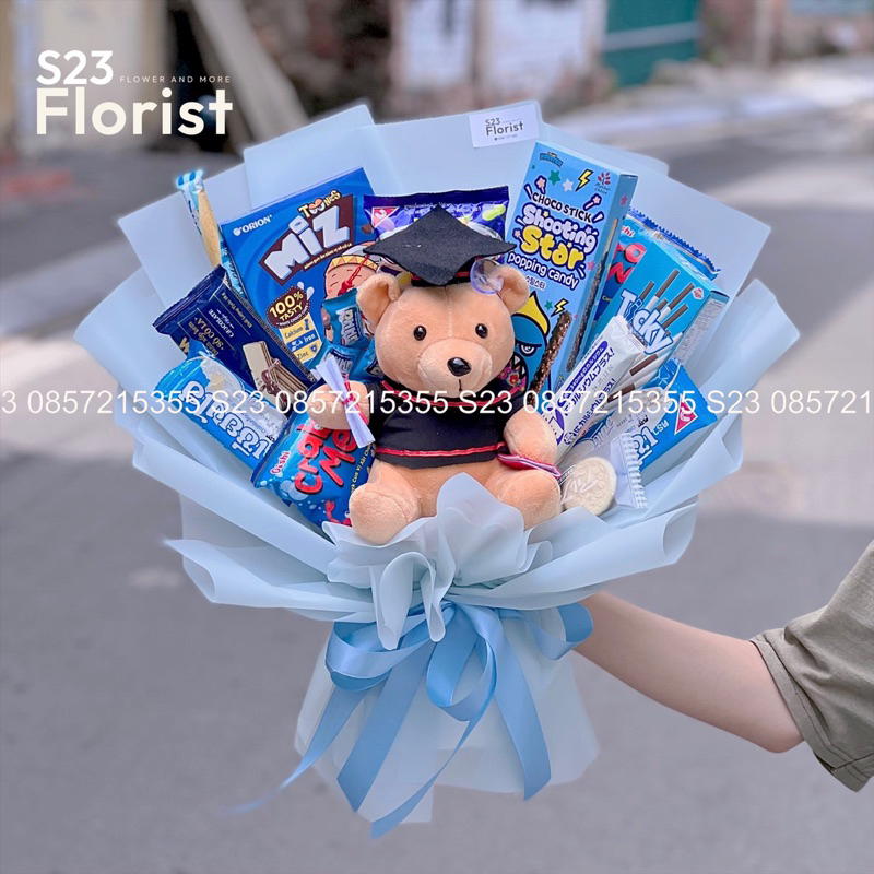 Bó hoa tốt nghiệp, Bó hoa đồ ăn vặt, Bó hoa kẹo, Bó hoa làm bằng kẹo