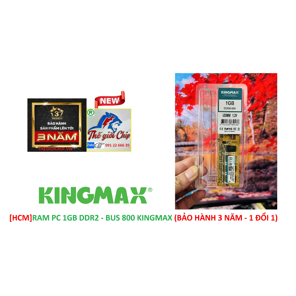 [HCM]RAM PC 1GB DDR2 - BUS 800 KINGMAX (BẢO HÀNH 3 NĂM - 1 ĐỔI 1)