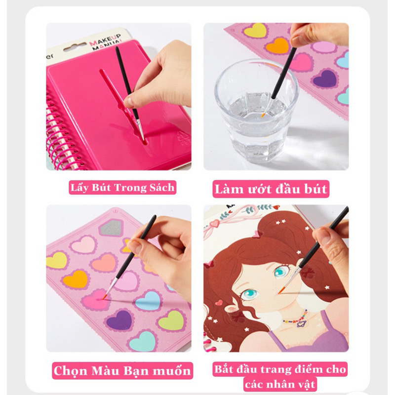 Đồ chơi Sổ Tay Trang Điểm và Tô Màu Nước Công Chúa - Mideer Makeup Manual - Dành cho bé từ 5 tuổi