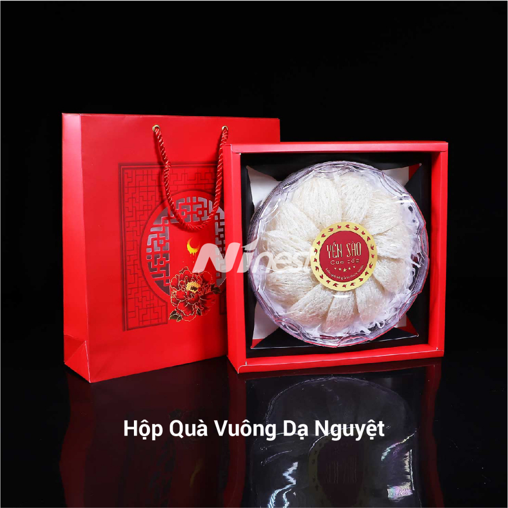 Hộp quà đựng yến 100g, gồm túi giấy, tặng gia đình, bạn bè, đối tác
