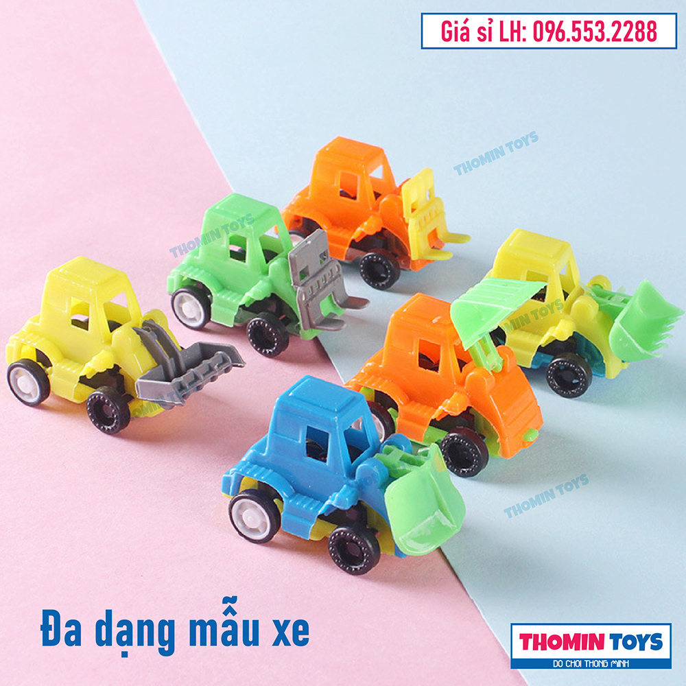 Đồ chơi xe công trình chạy cót, xe ủi công trường mini ô tô chạy cót máy bay chạy cót cho bé