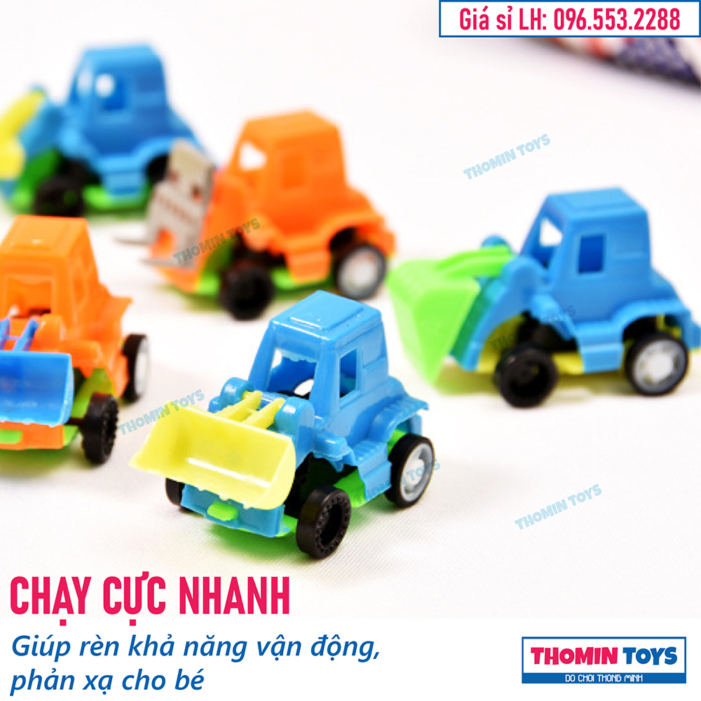 Đồ chơi xe công trình chạy cót, xe ủi công trường mini ô tô chạy cót máy bay chạy cót cho bé
