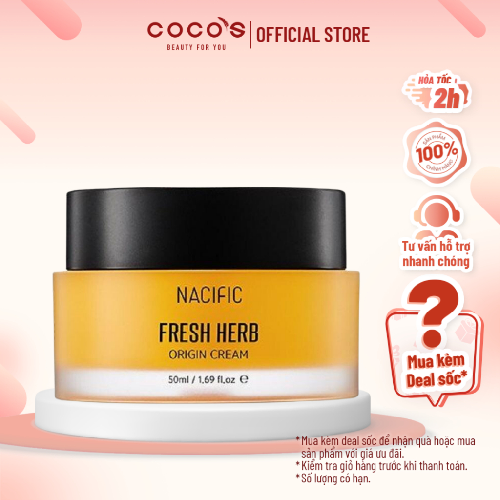 Kem Dưỡng Trắng, Làm Dịu Da NACIFIC Fresh Herb Origin Cream 50ml