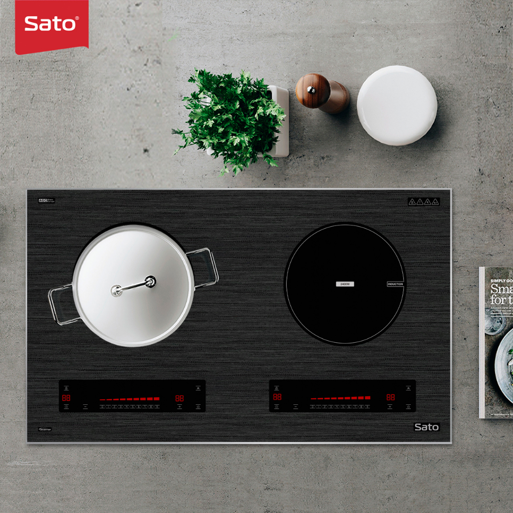 Bếp từ đôi thông minh Sato IH568Plus (B) công nghệ Inverter tiết kiện điện