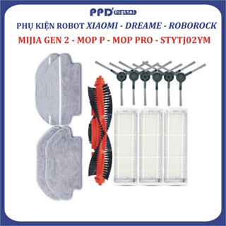PHỤ kiện Màng Lọc hepa, Khăn lau, Chổi giữa, Chổi cạnh Robot hút bụi Xiaomi Mop Pro, Mop P, Mijia Gen 2, STYTJ02M