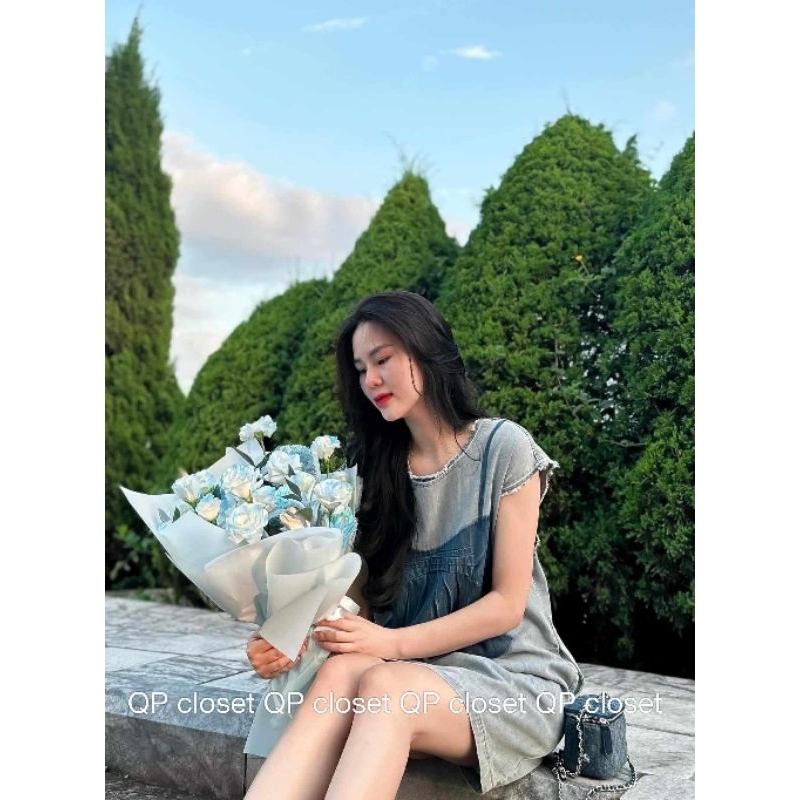 Váy suông nơ bò giấy