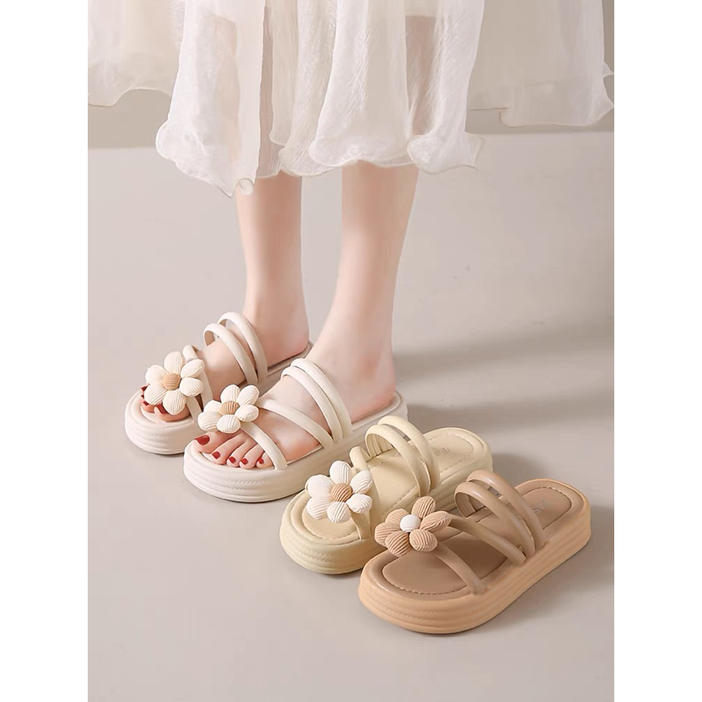 Dép đính hoa mẫu mới trẻ trung Dép cún xinh dễ thương