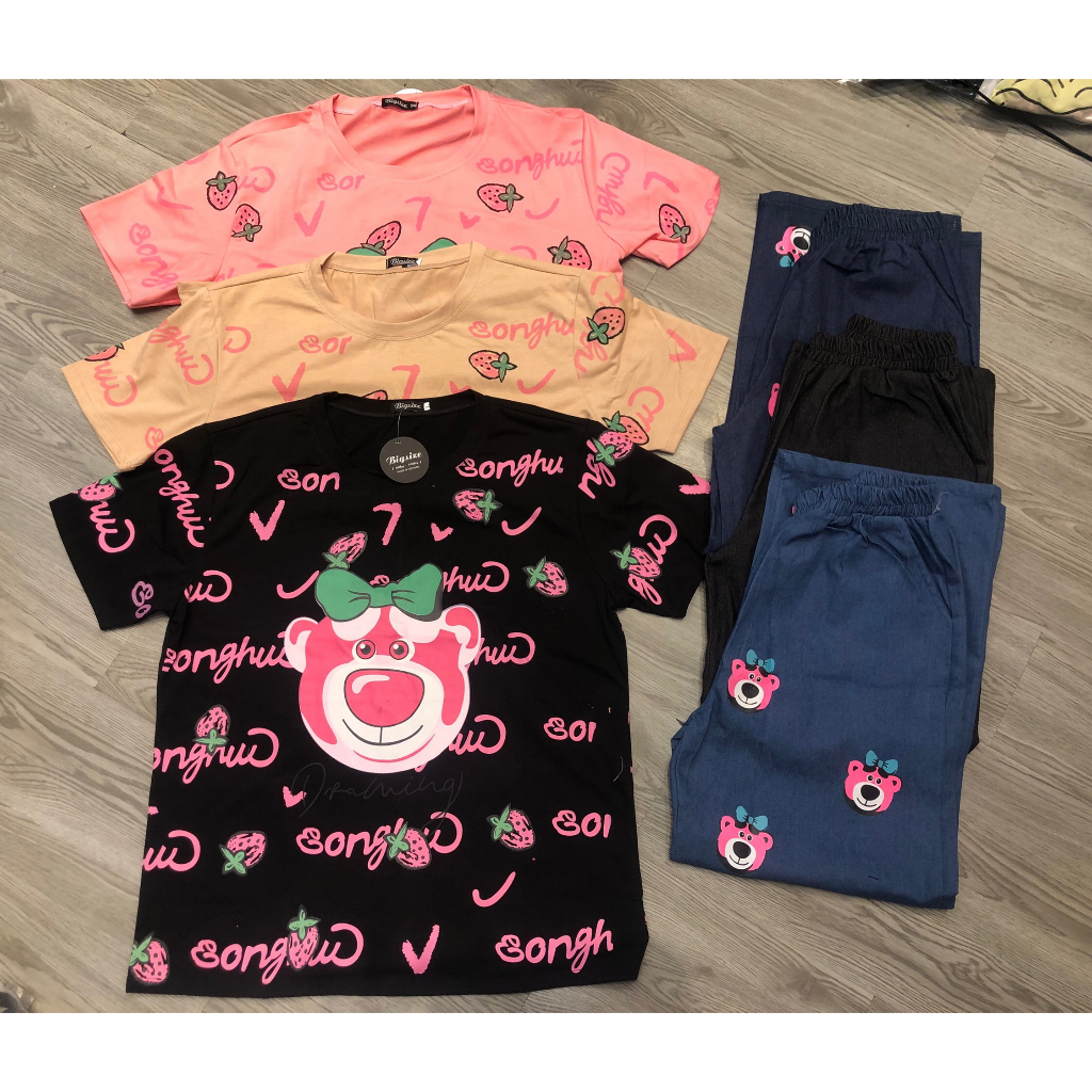 SET JEAN GẤU DÂU BIGSIZE THƠ LÊ