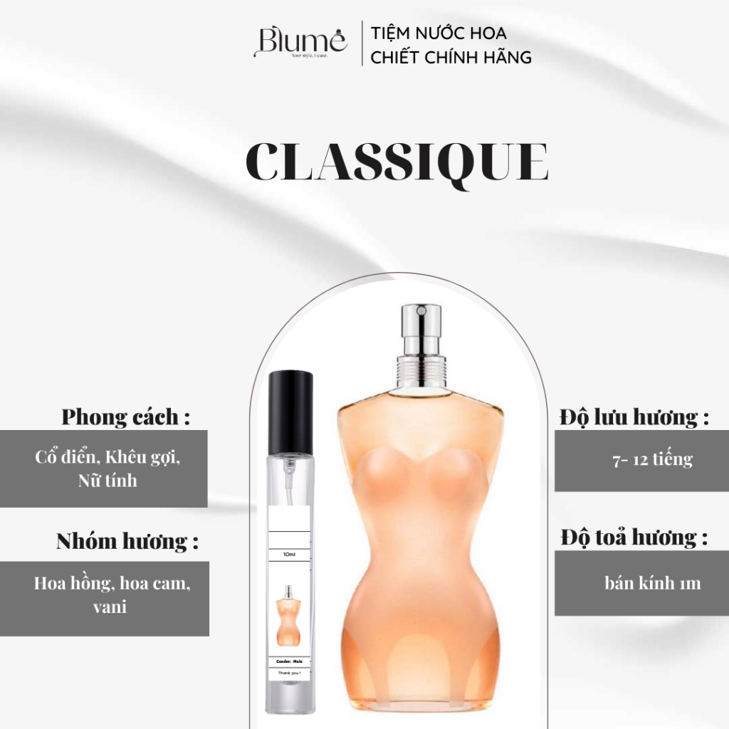Nước hoa NỮ JEAN PAUL GAULTIER CLASSIQUE EDT mùi quyến rũ - Blume Tiệm Nước Hoa