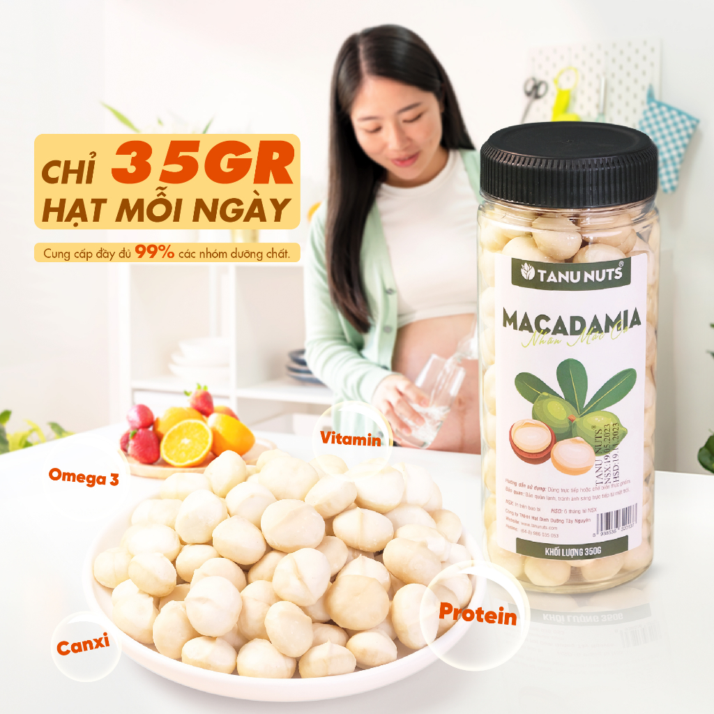 Hạt macca tách vỏ TANU NUTS, mắc ca nhân Tây Nguyên hạt ngũ cốc dinh dưỡng cho bà bầu, ăn kiêng, giảm cân