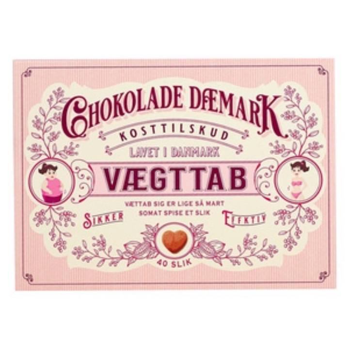 Kẹo Giảm Cân, Socola giảm cân Đan Mạch - Chokolade Veagtab 1 Gói 20 Viên, 1 Hộp 40 Viên