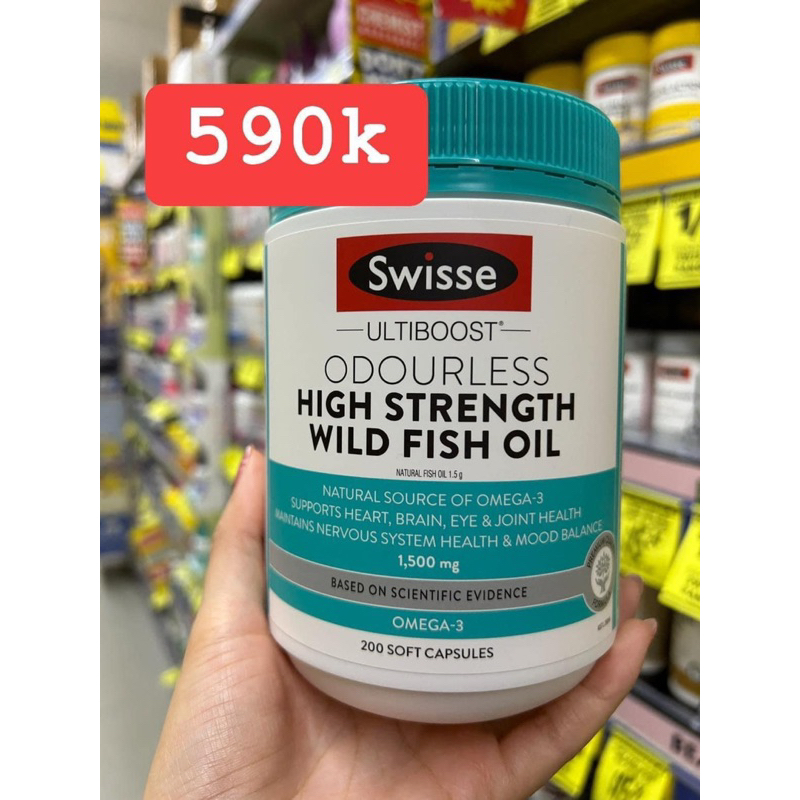 Dầu Cá Liều Cao Swisse Ultiboost Odourless High Strength Wild Fish Oil 2000mg