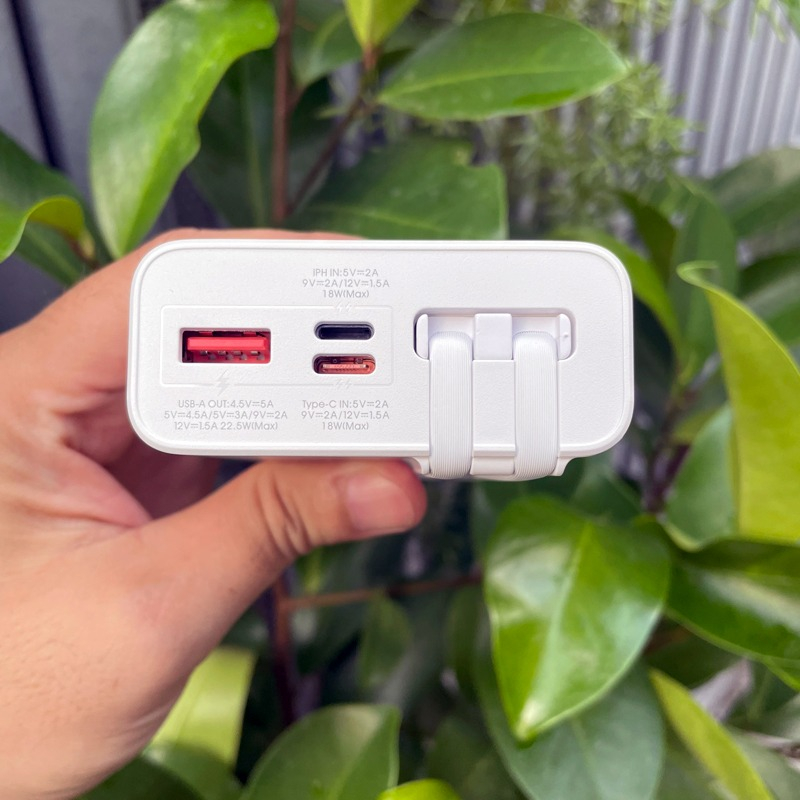 Pin sạc dự phòng sạc nhanh Remax RPP-535, 20000mAh, sạc nhanh PD 22.5W và QC 22.5W - tích hợp 2 cáp sạc Chính hãng Remax