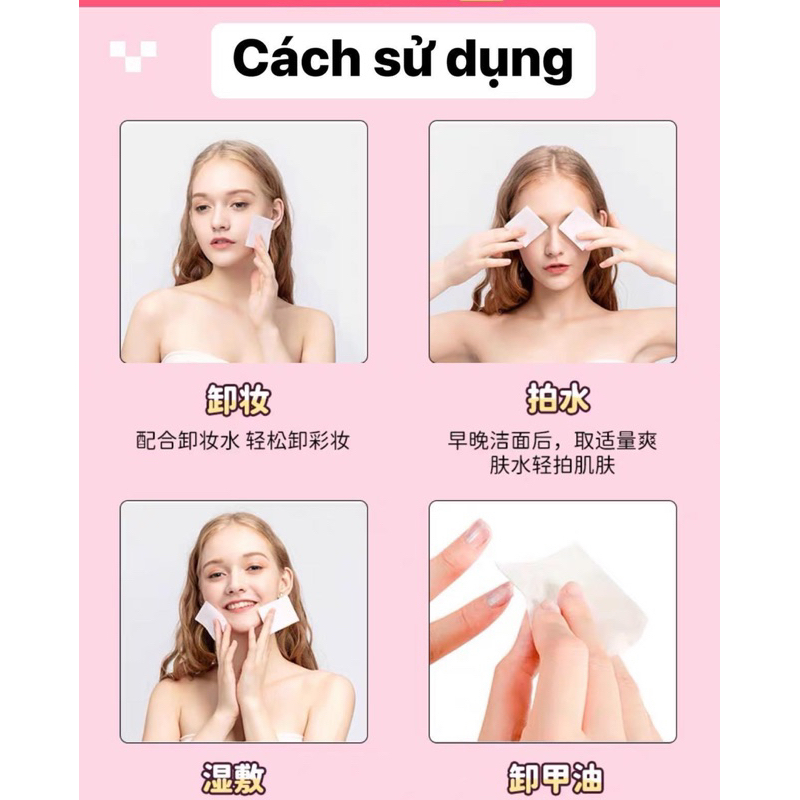 Bông Tẩy Trang Gấu Dâu losto 3 Lớp - Bông Đắp Tone Skincare Siêu Mềm Mịn 222 Miếng