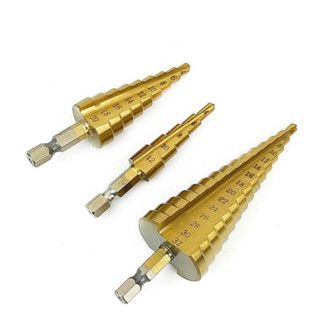 Mũi khoan tháp chuôi lục giác thép gió HSS mạ titan 4-32mm khoan nhôm, nhựa, gỗ C27