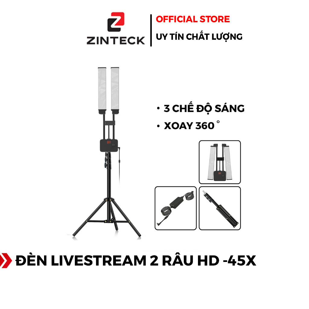 Đèn Livetream 2 Râu HD - 45x - Chuyên Dụng Phun Xăm - Spa - NỐI MI - LIVESTREAM - Chính Hãng HD Design