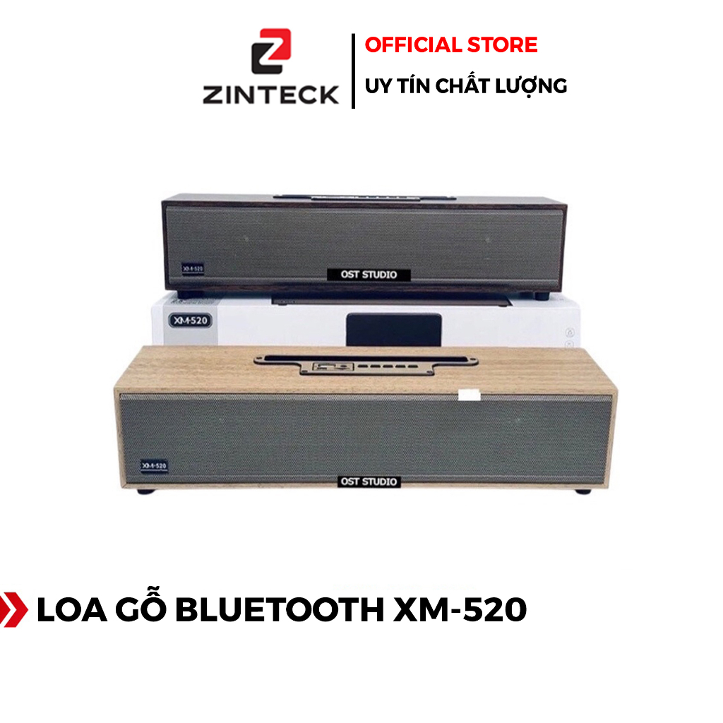 Loa Bluetooth XM 520 Bass Mạnh - Công Suất 20W Siêu Trầm - Thiết Kế Vỏ Gỗ Dạng Thanh Để Bàn- Chính Hãng HD Design