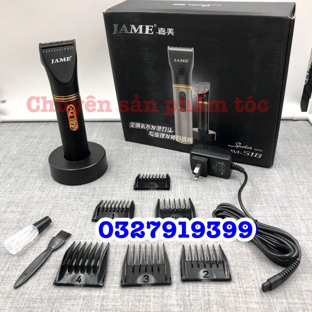 ✅freeship✅ Tông đơ tắt tóc chuyên nghiệp JAME 518 ( turbo tăng tốc )