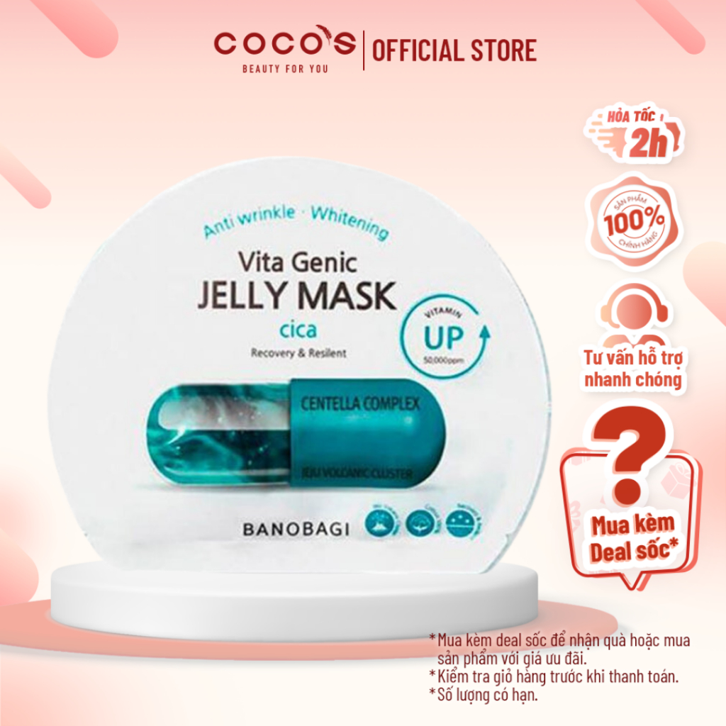 Mặt Nạ Dưỡng Da Banobagi Vita Jelly Mask Cica 2020 30ml - [BANOBAGI XANH THẨM]