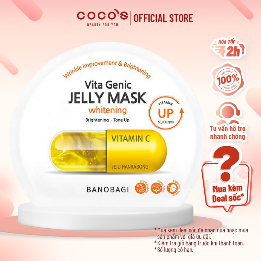 Mặt Nạ Dưỡng Da BanoBagi Vita Genic Whitening Jelly Mask 30ml - [BANOBAGI VÀNG]