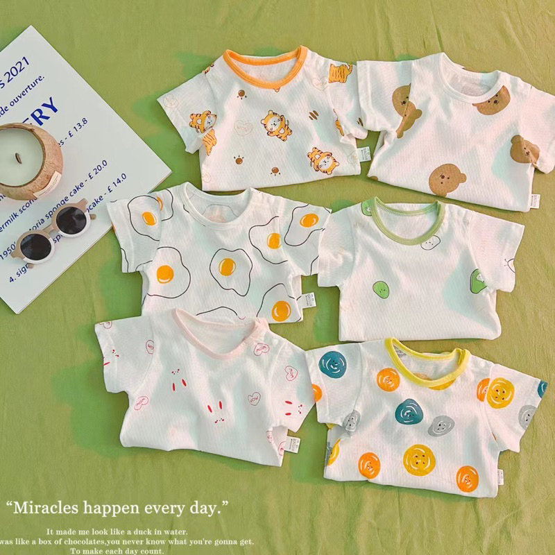 Bộ bodysuit, đồ bộ liền thân sát lách dành cho bé trai bé gái hoạ tiết thun gân siêu mát