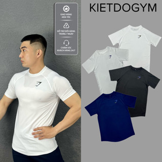 Áo Thun Thể Thao Nam, Áo Thun Tập Gym Logo In Nhiệt, Form Ôm Body, Tà Bầu