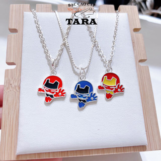 Dây chuyền bạc trẻ em mặt siêu nhân chất liệu bạc ta phủ sơn cao cấp TARA