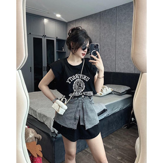 Set áo phông kèm váy jean qc