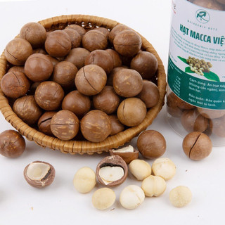 500gr macca nứt vỏ sấy giòn, mắc ca còn vỏ, nhân macca, hạt macca ĐắkLắk, hạt macca sấy nguyên vị.