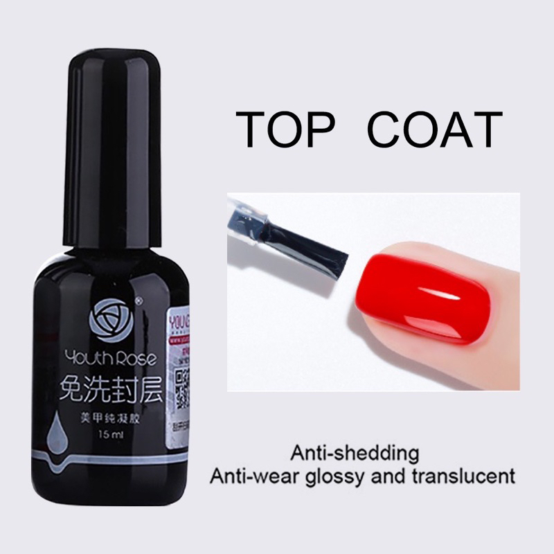 BaseTop cứng móng hoa hồng gel liên kết top phủ bóng cứng móng chuyên dụng cho làm nail, làm móng 15ml