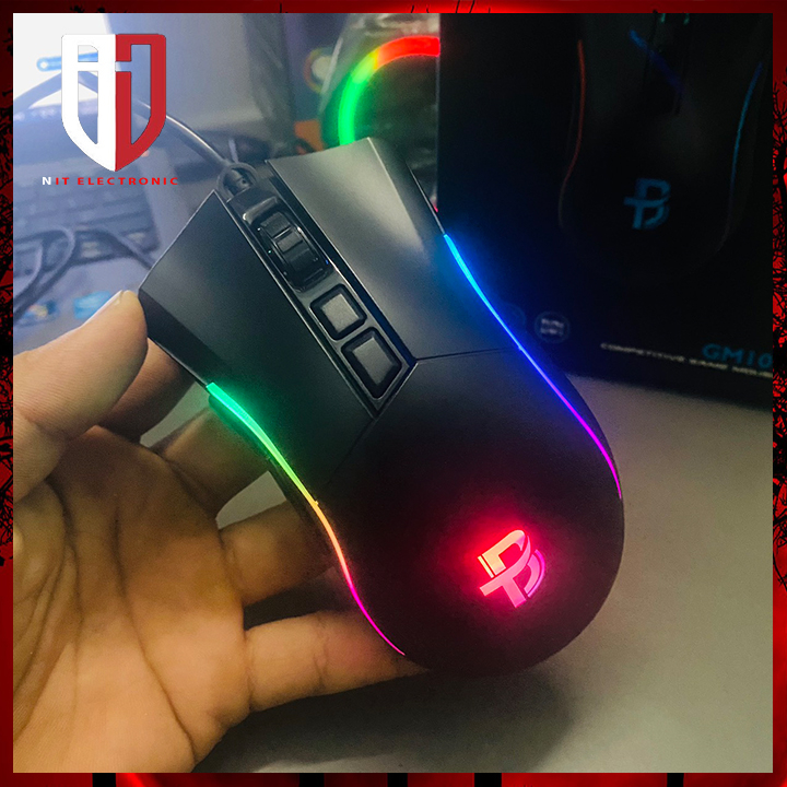 Chuột Gaming Máy Tính Chính Hãng Bosston GM107 Led 12000 DPI Có Dây Chuột Vi Tính Chuyên Game
