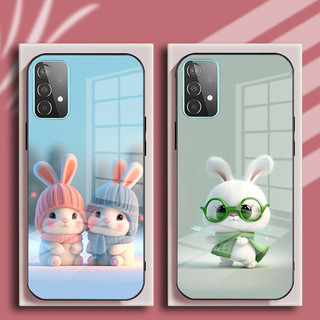 Ốp Lưng OPPO A16, A52, A92 Mặt Kính Hình Thỏ CuTe Ngộ Nghĩnh, Phiên Bản Mới