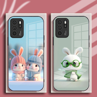 Ốp Lưng OPPO RENO 7 4G, RENO 7 5G, RENO 7Z 5G Mặt Kính Hình Thỏ CuTe Ngộ Nghĩnh, Phiên Bản Mới