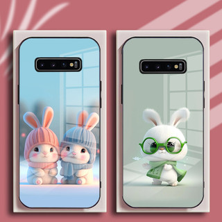 Ốp Lưng SAMSUNG S10, S10E, S10 PLUS, S10 5G Mặt Kính Hình Thỏ CuTe Ngộ Nghĩnh, Phiên Bản Mới