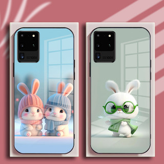 Ốp Lưng SAMSUNG GALAXY S20 ULTRA Mặt Kính Hình Thỏ CuTe Ngộ Nghĩnh, Phiên Bản Mới