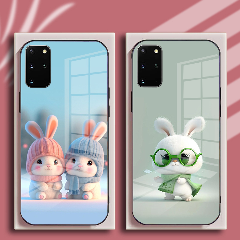 Ốp Lưng SAMSUNG S20 PLUS, S20 FE Mặt Kính Hình Thỏ CuTe Ngộ Nghĩnh, Phiên Bản Mới