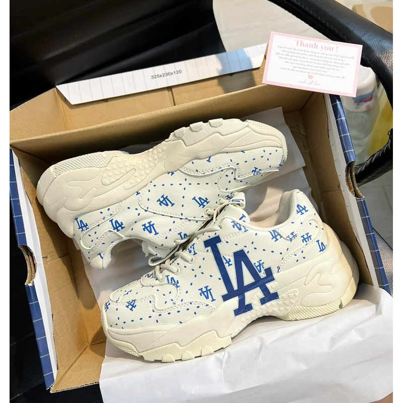 GIÀY MLB CHUNKY LA MẪU MỚI, giày mlb la dodgres big ball chunky saffian dia monogram, mlb la mono độn đế