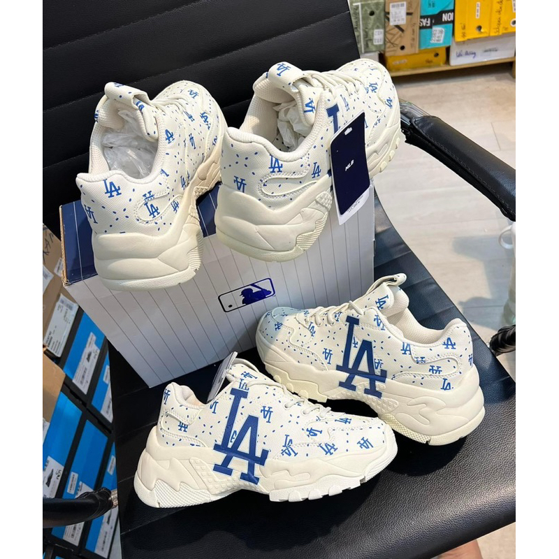 GIÀY MLB CHUNKY LA MẪU MỚI, giày mlb la dodgres big ball chunky saffian dia monogram, mlb la mono độn đế