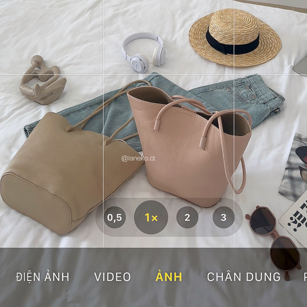 Túi da A6003 M.H + túi rút Laneko 2 màu