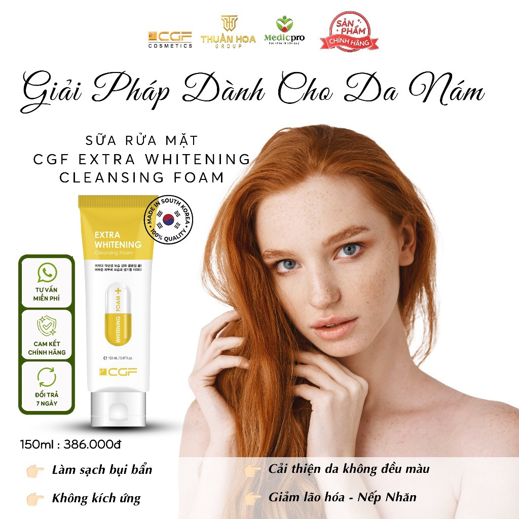 SỮA RỬA MẶT SÁNG DA CGF EXTRA WHITENING CLEANSING FOAM