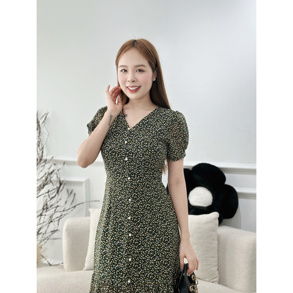 Đầm Xòe Voan Hoa Đuôi Cá S&M Sang Trọng, Nữ Tính, Giá Rẻ - GR184