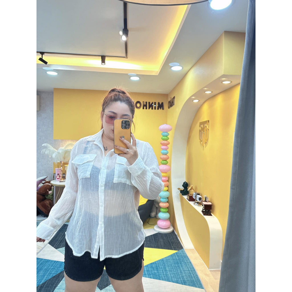 Sơ mi bigsize túi hộp chất Xô nhún.