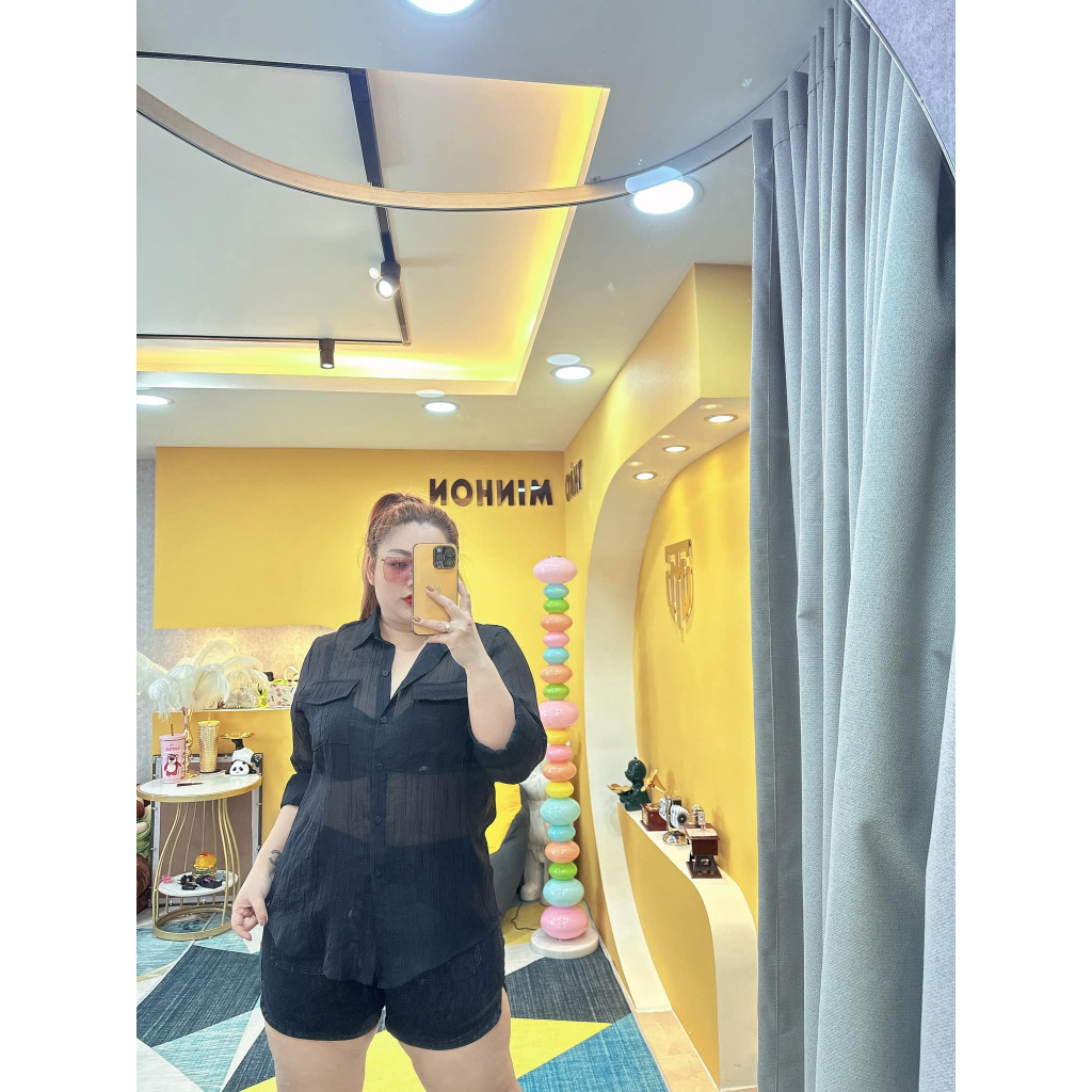 Sơ mi bigsize túi hộp chất Xô nhún.