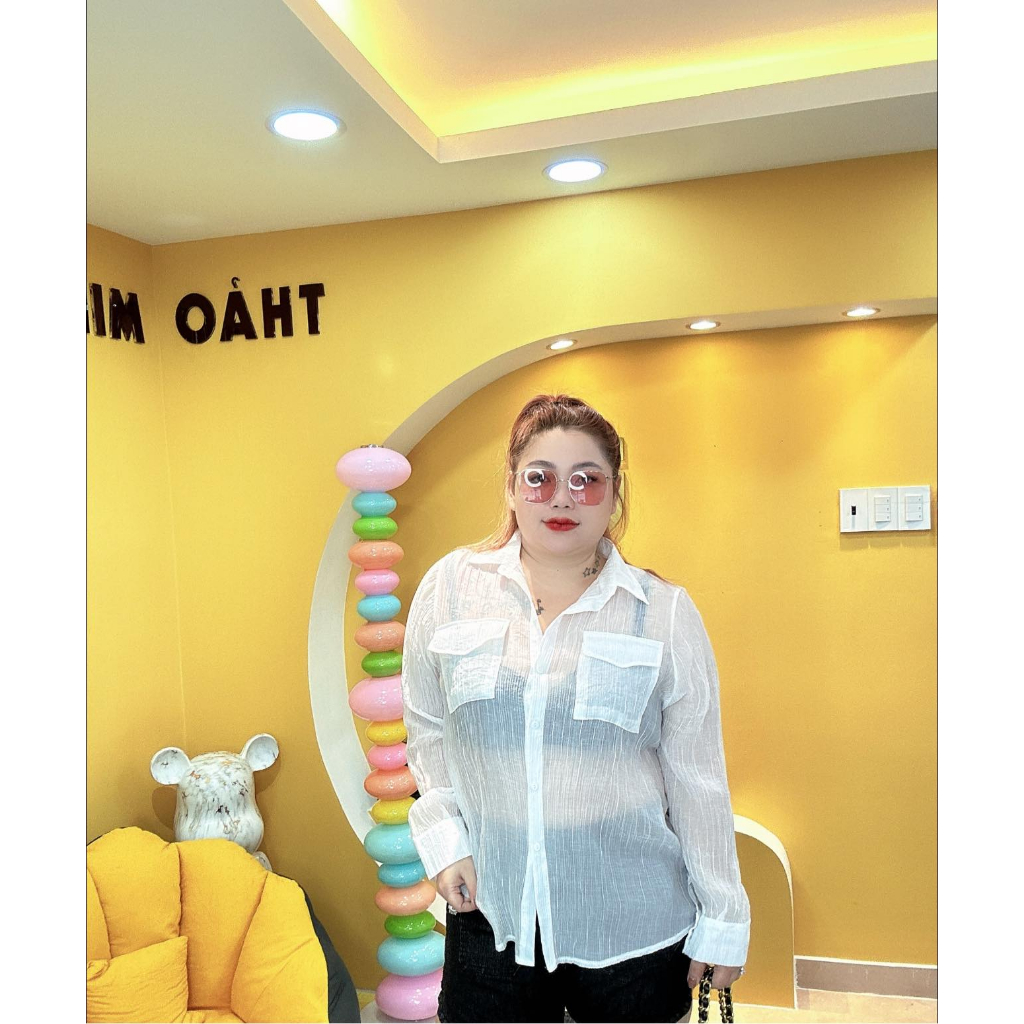 Sơ mi bigsize túi hộp chất Xô nhún.