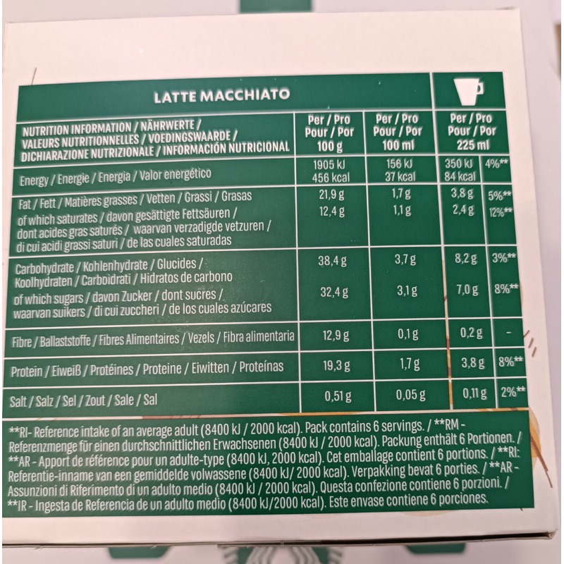 Cafe viên nén starbuck latte machiato