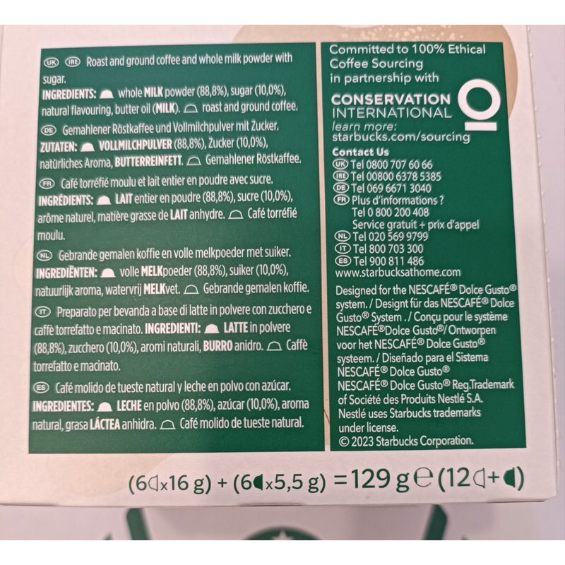 Cafe viên nén starbuck latte machiato