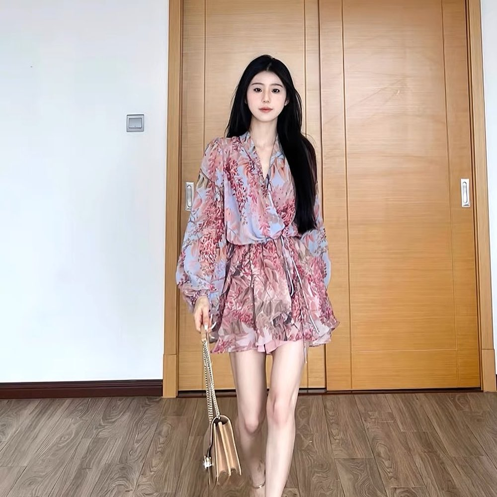 VÁY VOAN HOA HỒNG, CHẤT VOAN CÓ LÓT, SIZE S, M, L